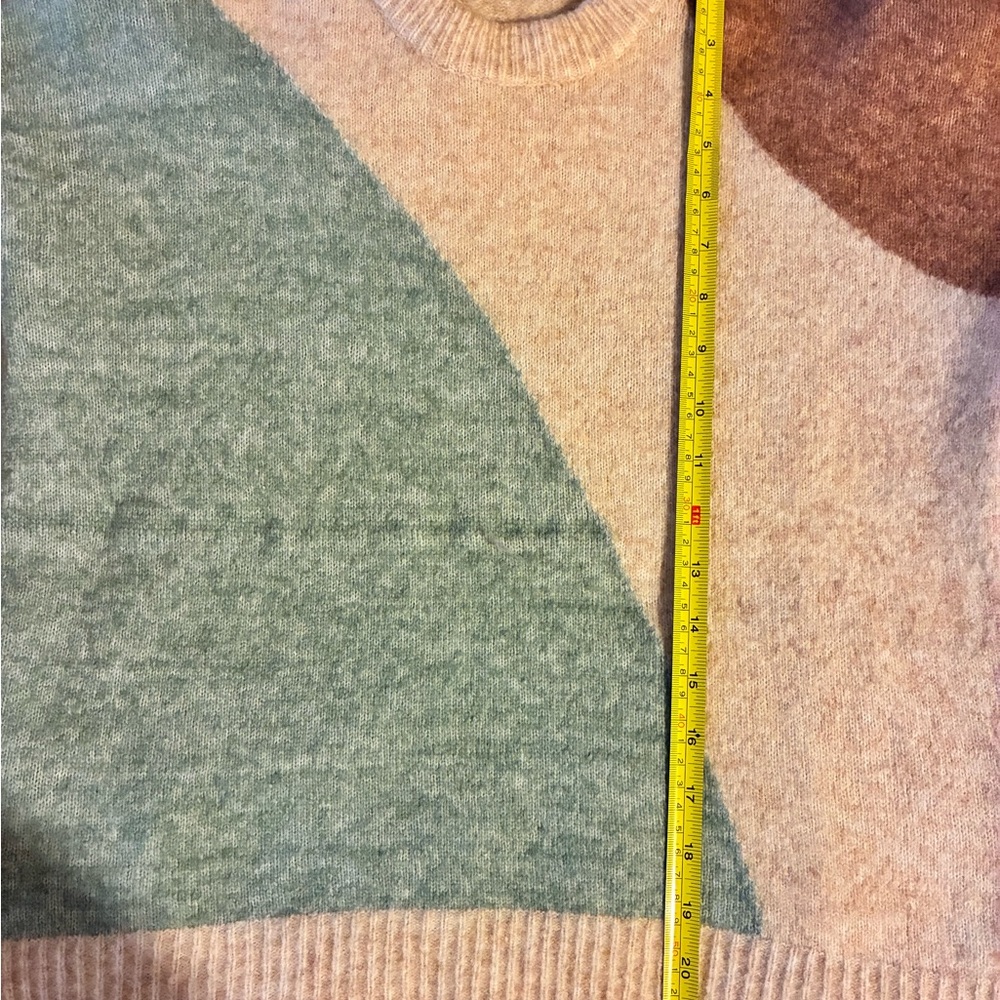 Madewell Tri-Tone Sweater - Green, Cream, Brown - Picture 4 of 8